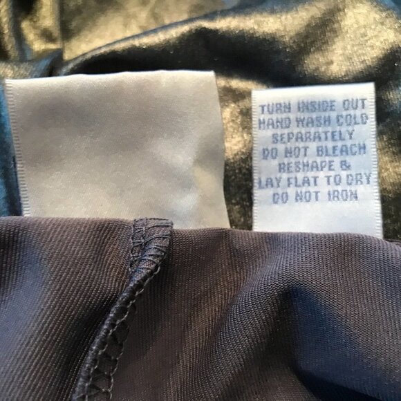 Diane Gilman DG2 Plus Size 1X Leggings Silver Metallic Gray Stretch Y2K Mob Wife - Picture 9 of 10